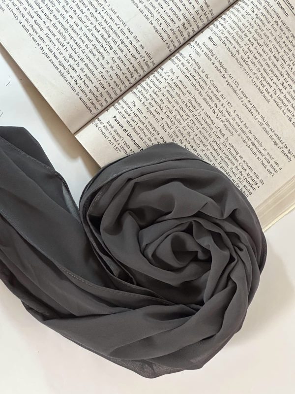 Dark Grey | Butter Georgette Hijab